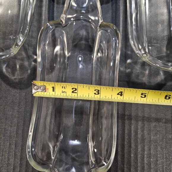 Vintage Indiana Glass Banana Split Dishes, Hot Dog Plates, Boat Dish Set of 4 - Picture 8 of 9